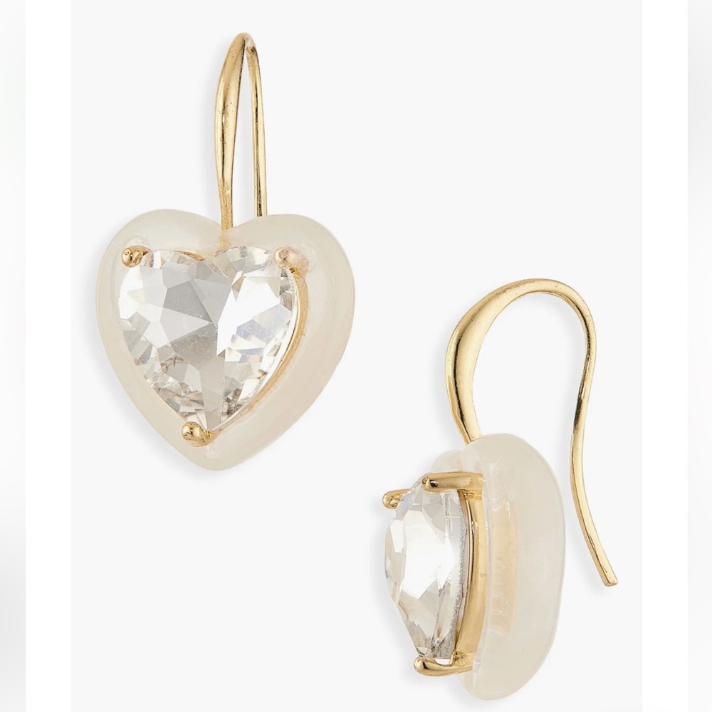 Baublebar Love Set in White Stone Heart Drop Earrings